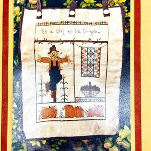 Simply Stephie Cross Stitch Kit Scarecrow Pumpkins Fall Wall Hanging Pattern New